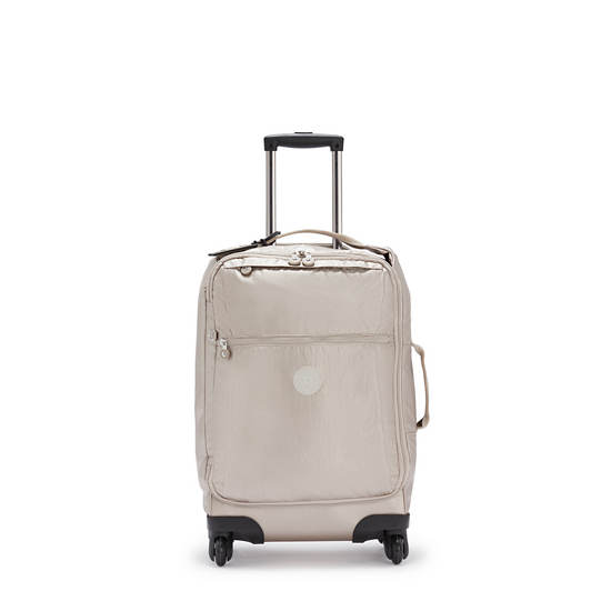 Kipling Darcey Small Metallic Carry-On Rolling Resväskor Beige | SE 1472IL